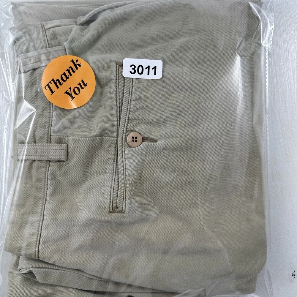 VTG Ron Herman Chino‎ PANTS 36x32 Men Beige Khaki Soft Cotton Flat Front Tag 38